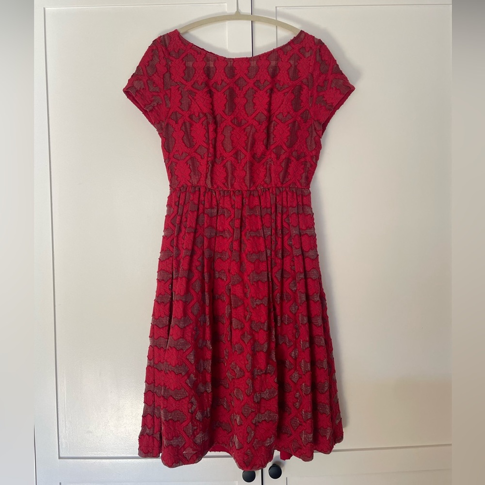 Red Anthropologie Party Dress